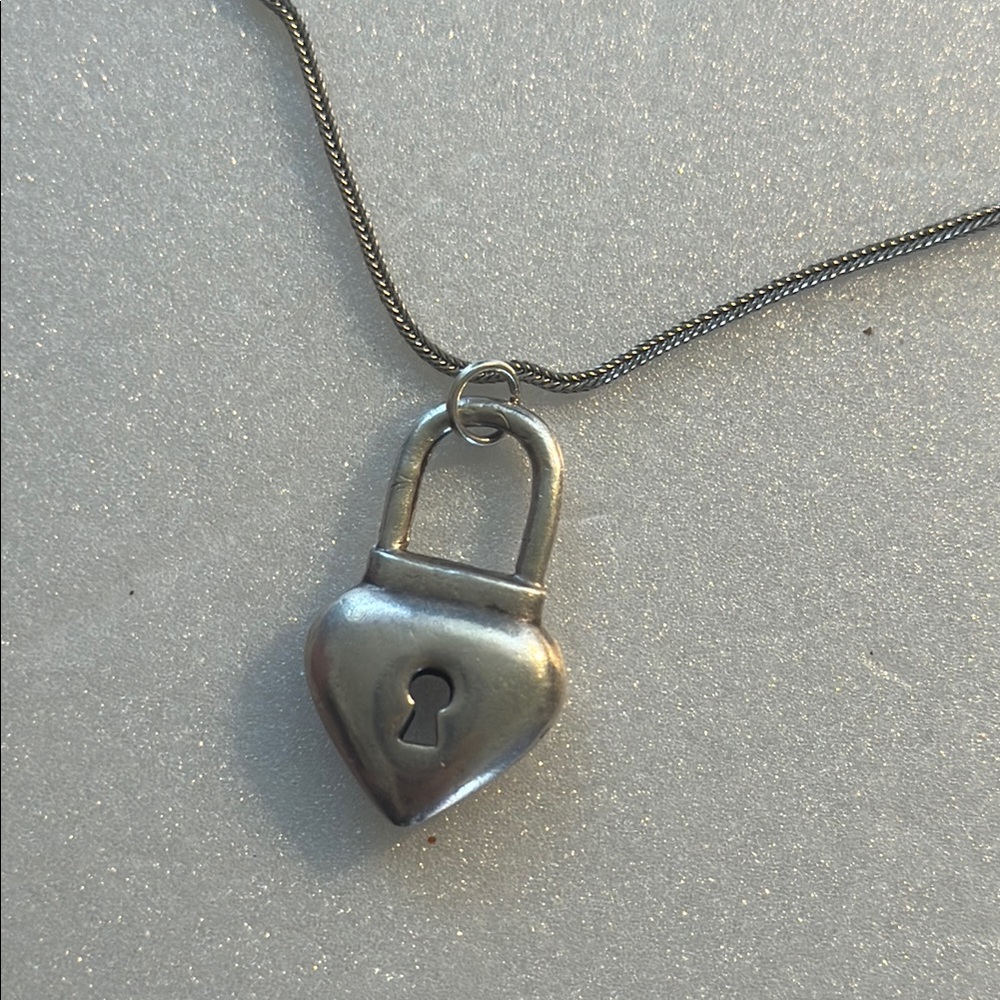 Vintage Silver Heart Padlock Charm punk grunge 1990s - Picture 4 of 4